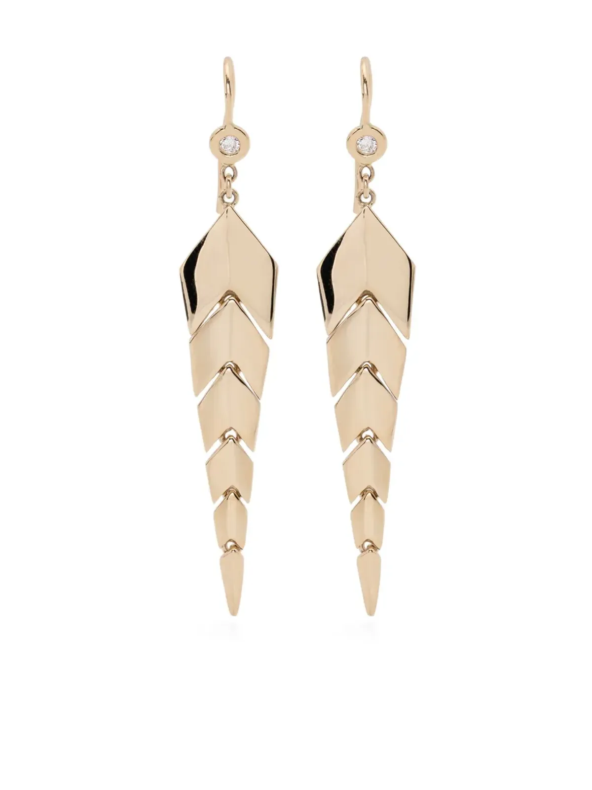 Jacquie Aiche フィッシュテールドロップピアス - 画像1