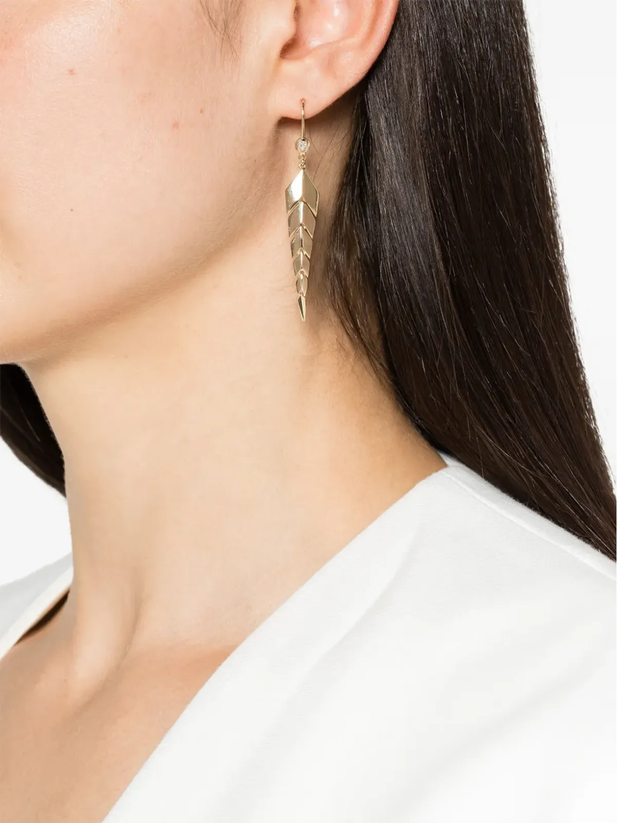Jacquie Aiche フィッシュテールドロップピアス - 画像2