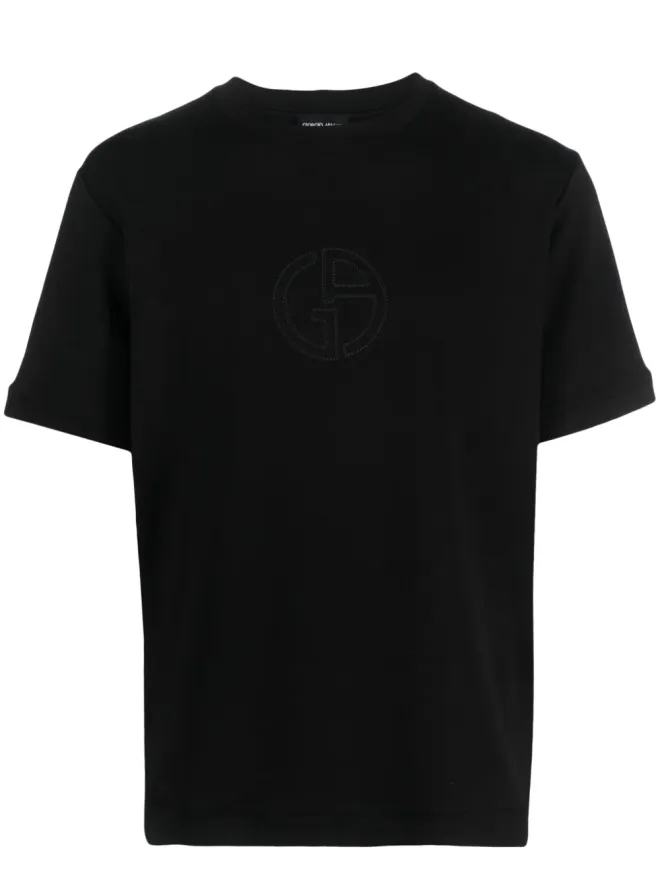 Giorgio Armani Giorgio Armani ロゴ刺繍入り丸首Tシャツの商品画像