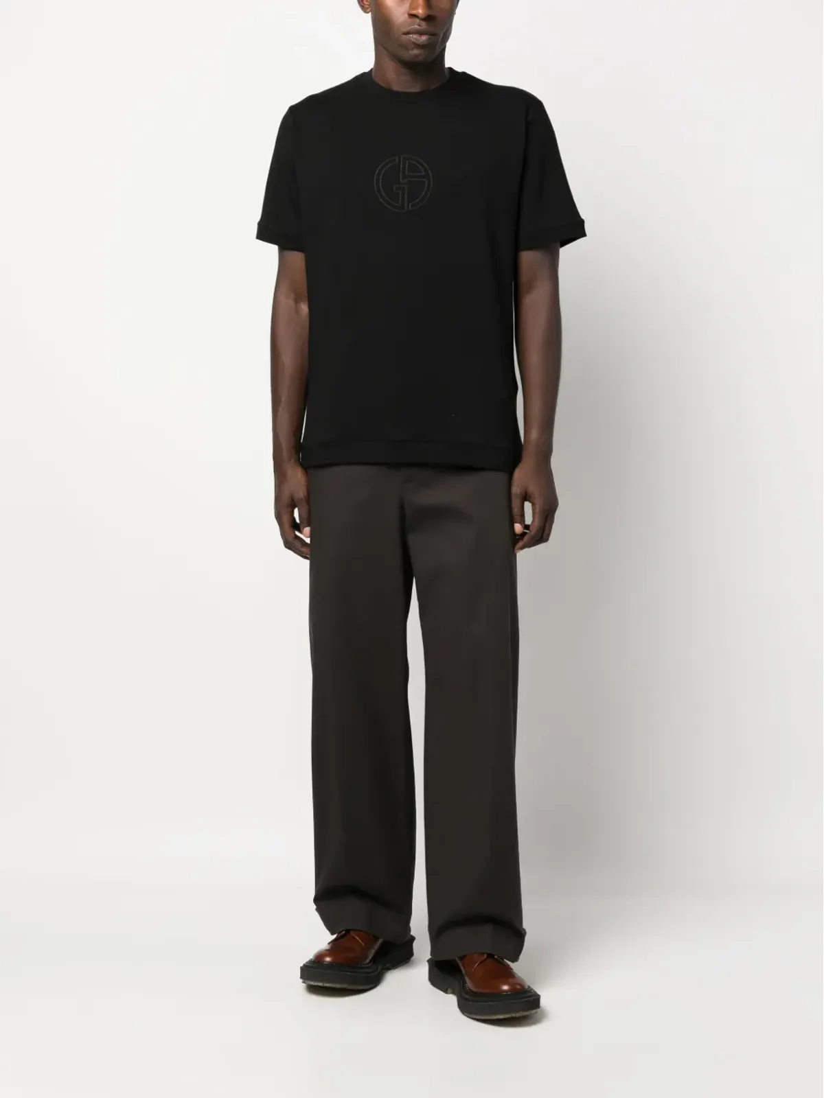 Giorgio Armani ロゴ刺繍入り丸首Tシャツ - 画像2