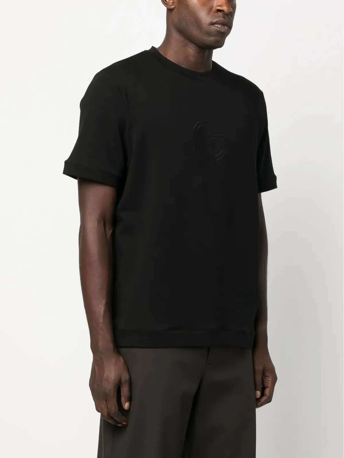 Giorgio Armani ロゴ刺繍入り丸首Tシャツ - 画像3