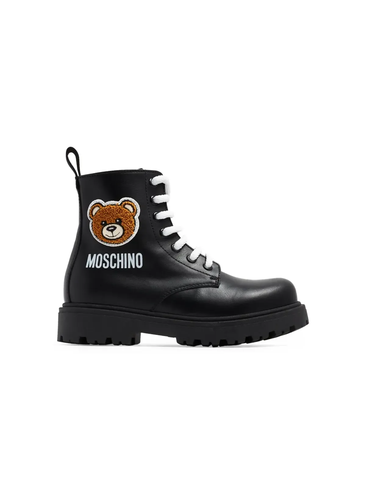 Moschino Kids テディ アンクル レザーブーツ - 画像1