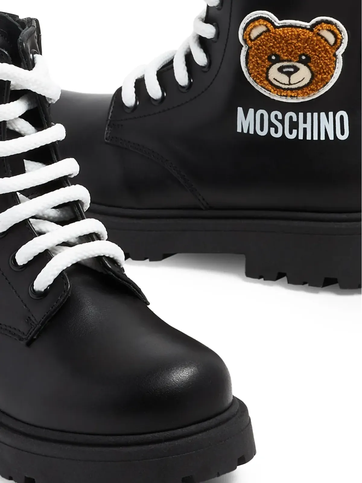 Moschino Kids テディ アンクル レザーブーツ - 画像5