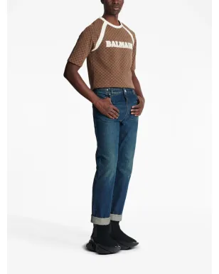 Balmain ヴィンテージ ロゴパッチ ストレートジーンズ - サムネイル3