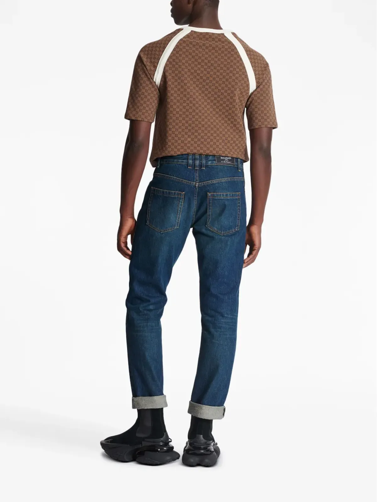 Balmain ヴィンテージ ロゴパッチ ストレートジーンズ - 画像4
