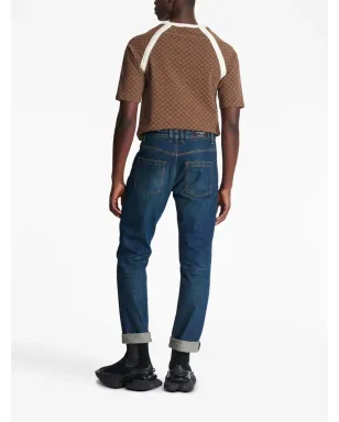 Balmain ヴィンテージ ロゴパッチ ストレートジーンズ - サムネイル4