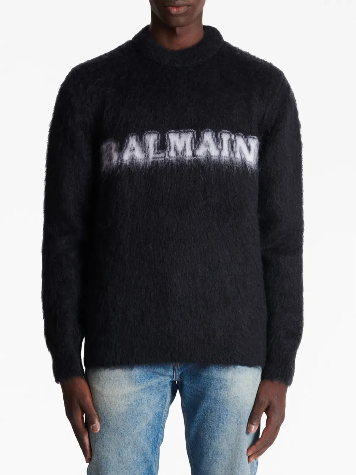 Balmain ロゴプリント ブラッシュ仕上げ ジャンパー - ブラック - 画像5