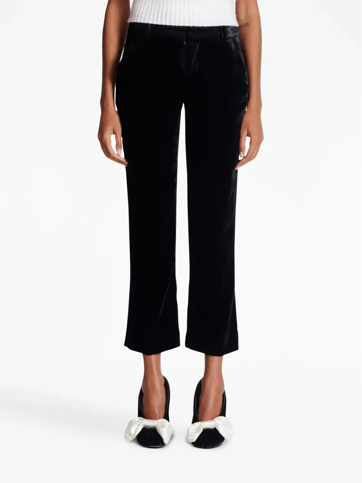 Balmain クロップドベルベットパンツ - 画像5
