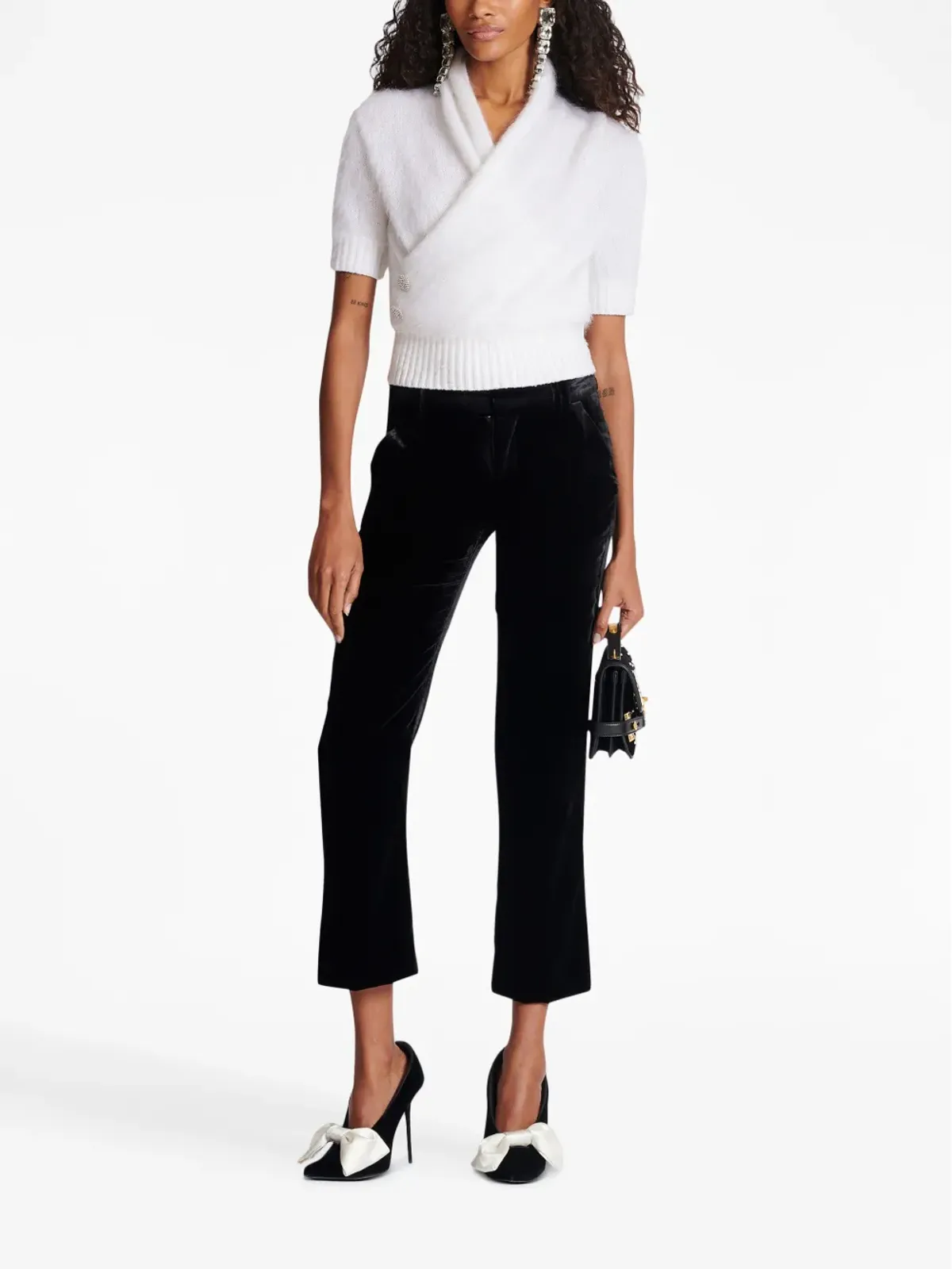 Balmain クロップドベルベットパンツ - 画像2
