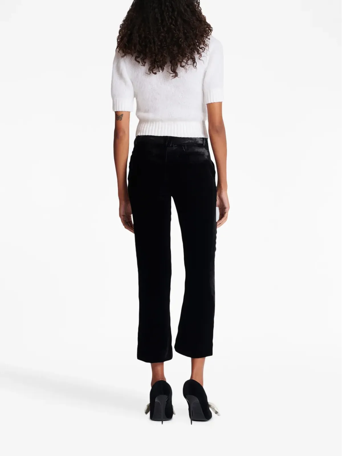 Balmain クロップドベルベットパンツ - 画像4