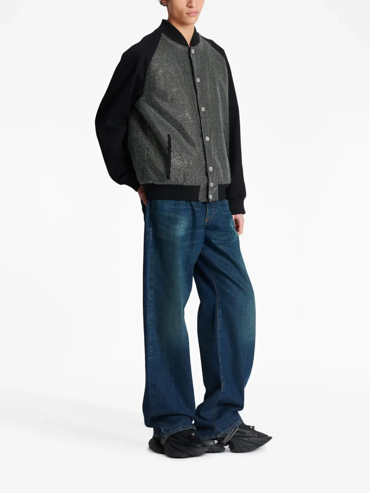 Balmain ラインストーン装飾ボンバー ジャケット - 画像3
