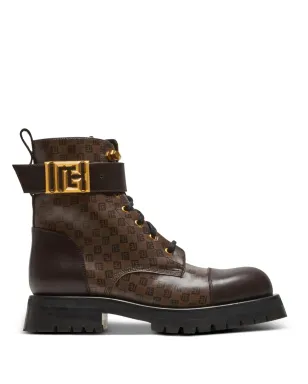 Balmain Romy Ranger monogram ankle boots - Brown - サムネイル1