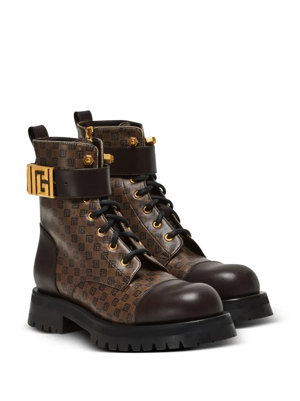 Balmain Romy Ranger monogram ankle boots - Brown - 画像2