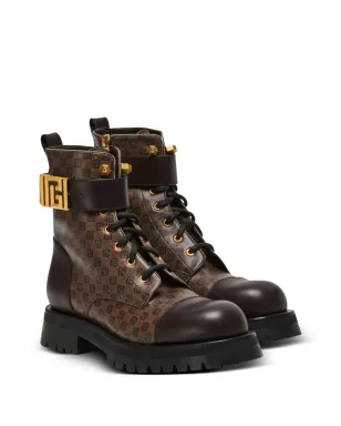 Balmain Romy Ranger monogram ankle boots - Brown - サムネイル2