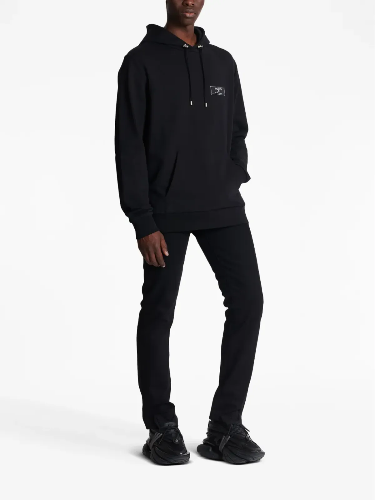 Balmain ロゴパッチ コットン パーカー - 画像3