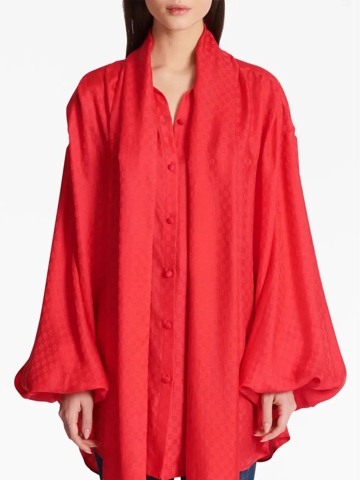 Balmain モノグラムジャカード・シルクシャツ - 画像5