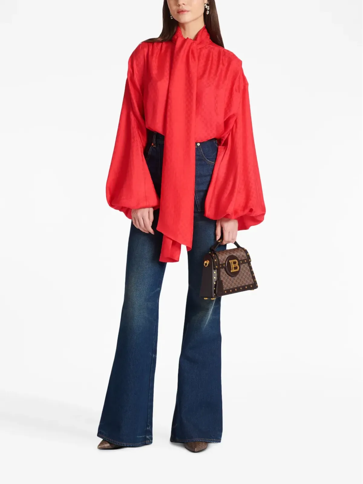 Balmain モノグラムジャカード・シルクシャツ - 画像2