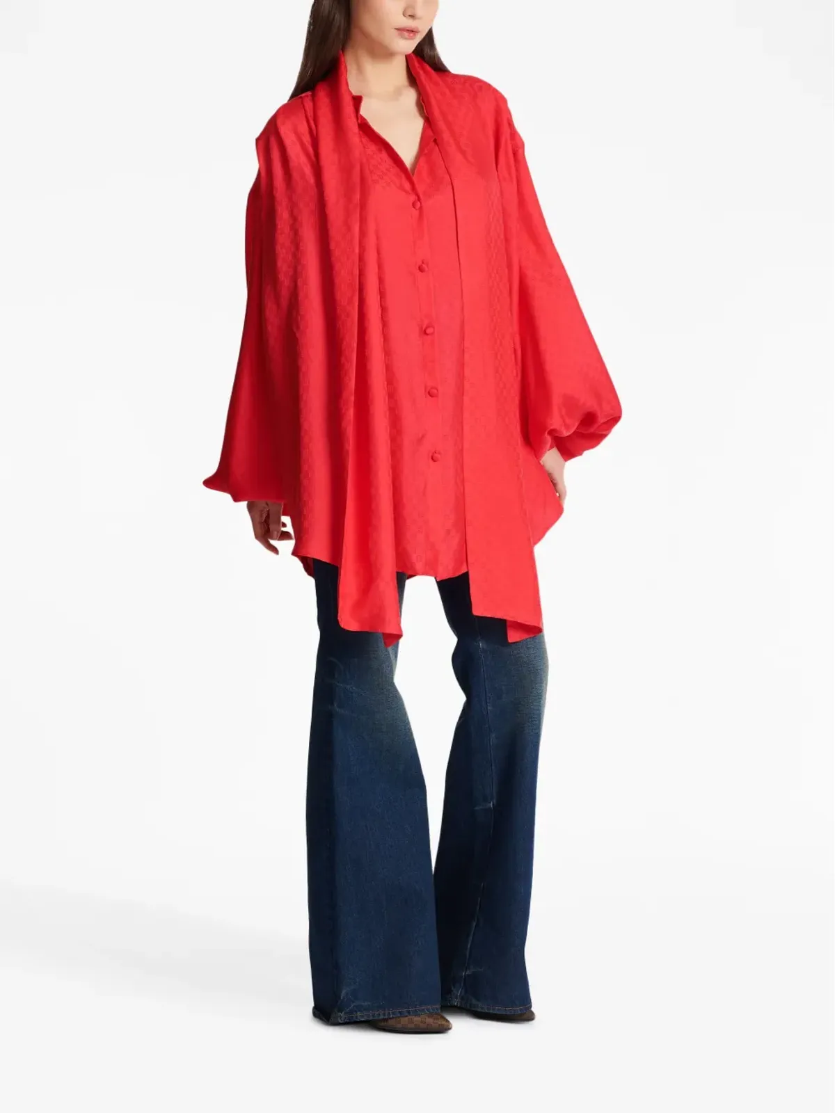 Balmain モノグラムジャカード・シルクシャツ - 画像3