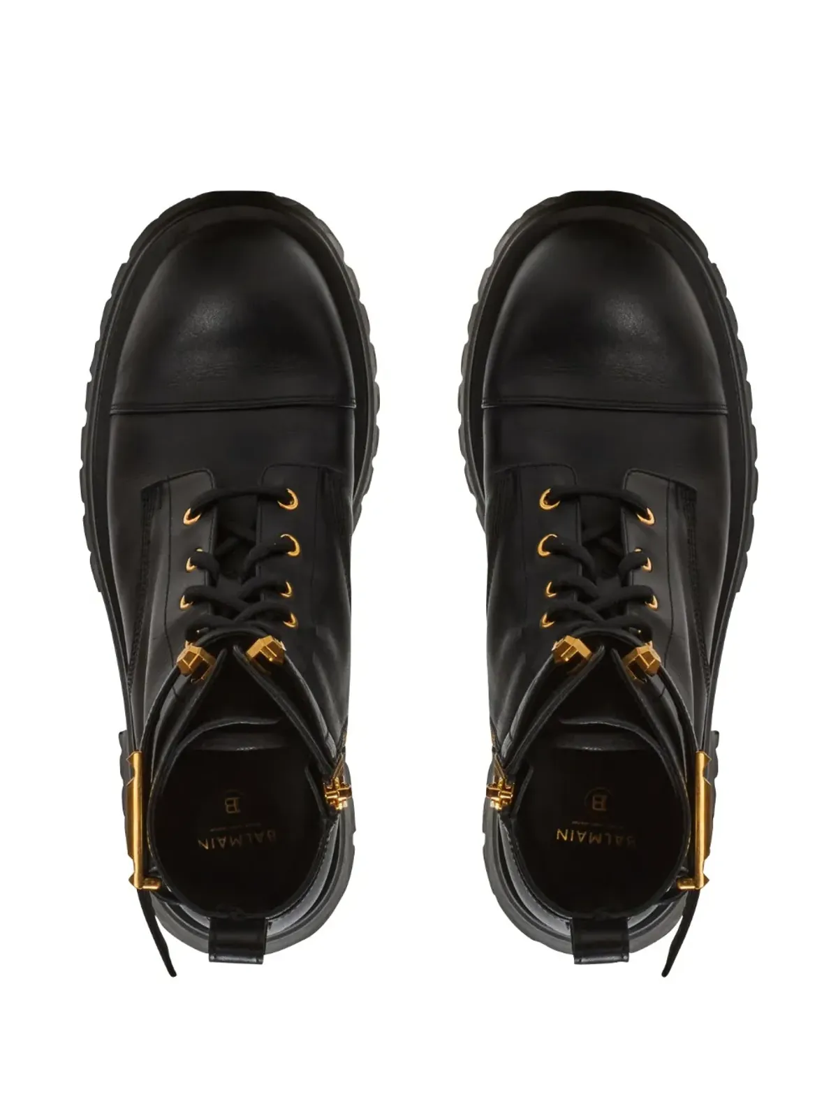 Balmain Romy レースアップレザーブーツ - 画像4