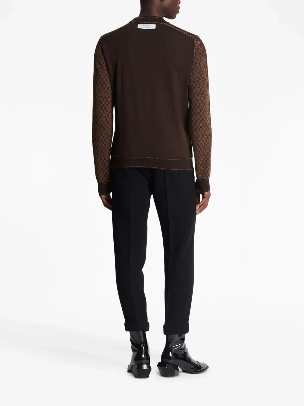 Balmain インターシャニット長袖ジャンパー - 画像4