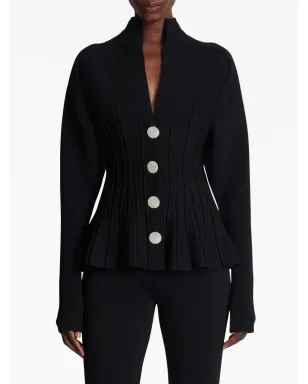 Balmain リブニットプリーツカーディガン - サムネイル5