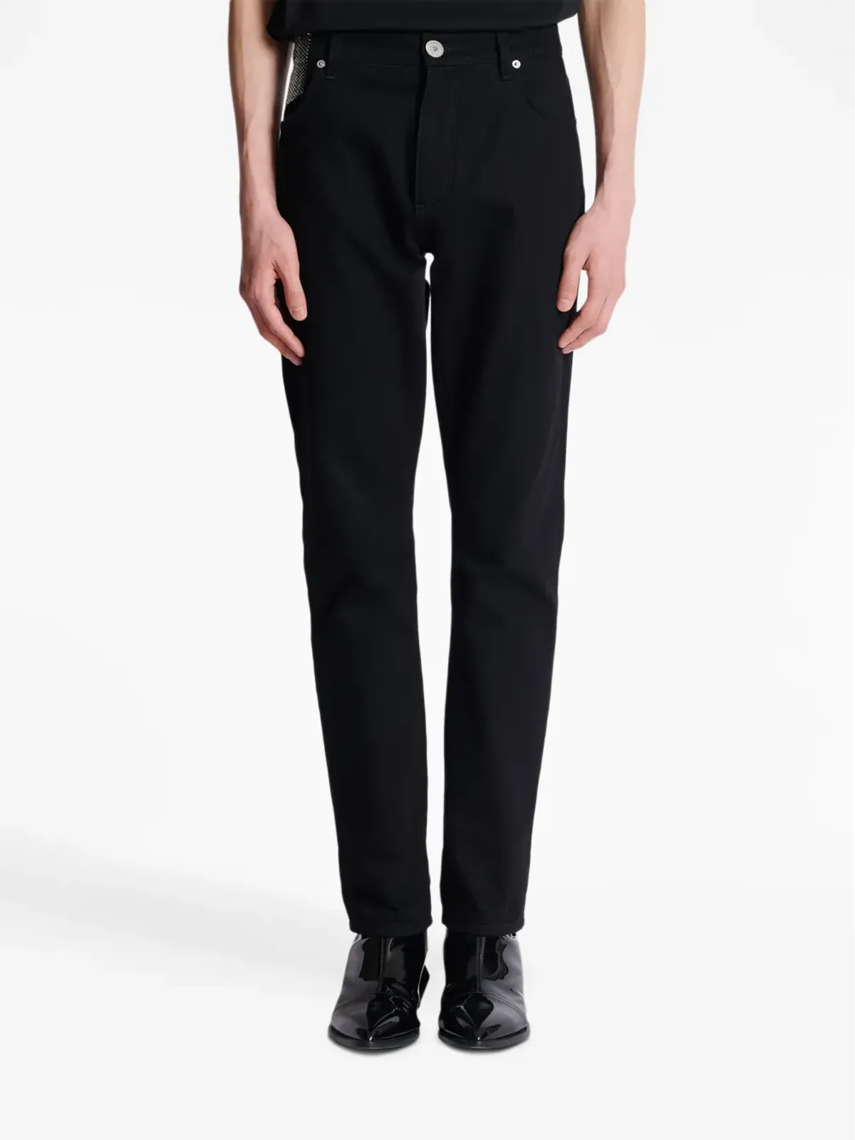 Balmain クリスタル装飾ストレートジーンズ - 画像5