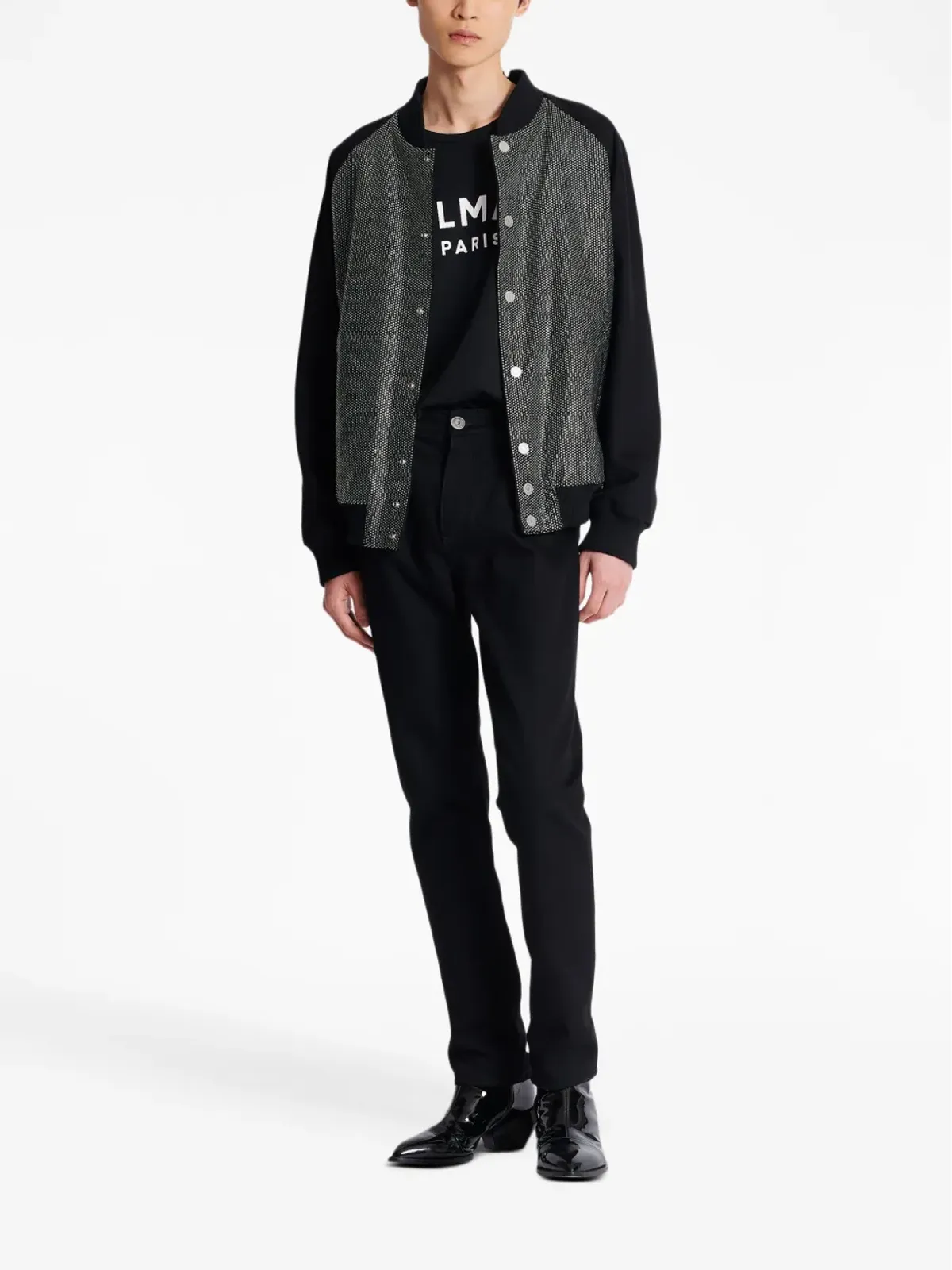 Balmain クリスタル装飾ストレートジーンズ - 画像2