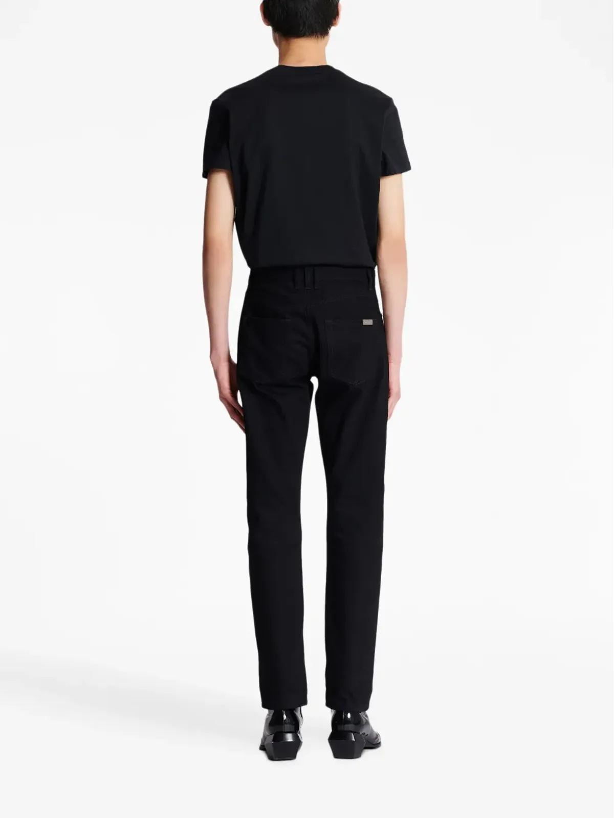 Balmain クリスタル装飾ストレートジーンズ - 画像4