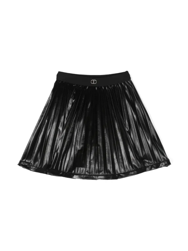 TWINSET Kids TWINSET Kids ロゴプレート付きプリーツスカートの商品画像