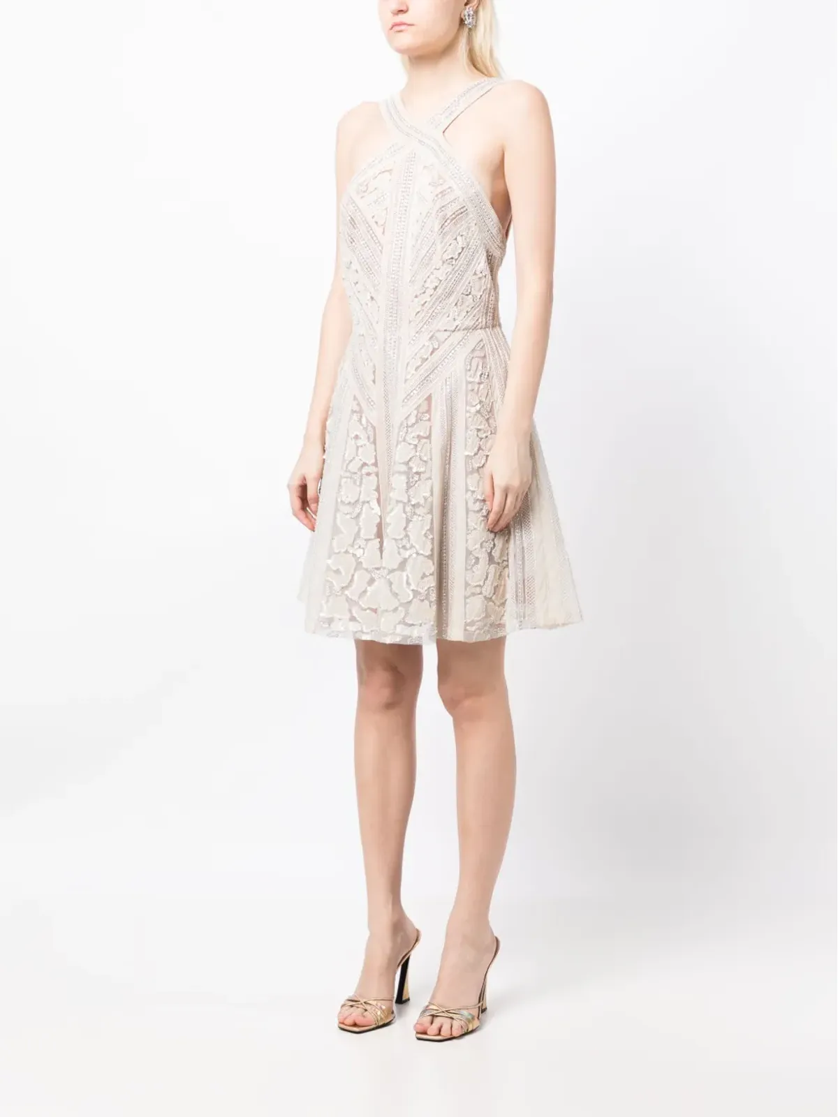 Elie Saab ビーズ装飾シルクドレス - 画像3