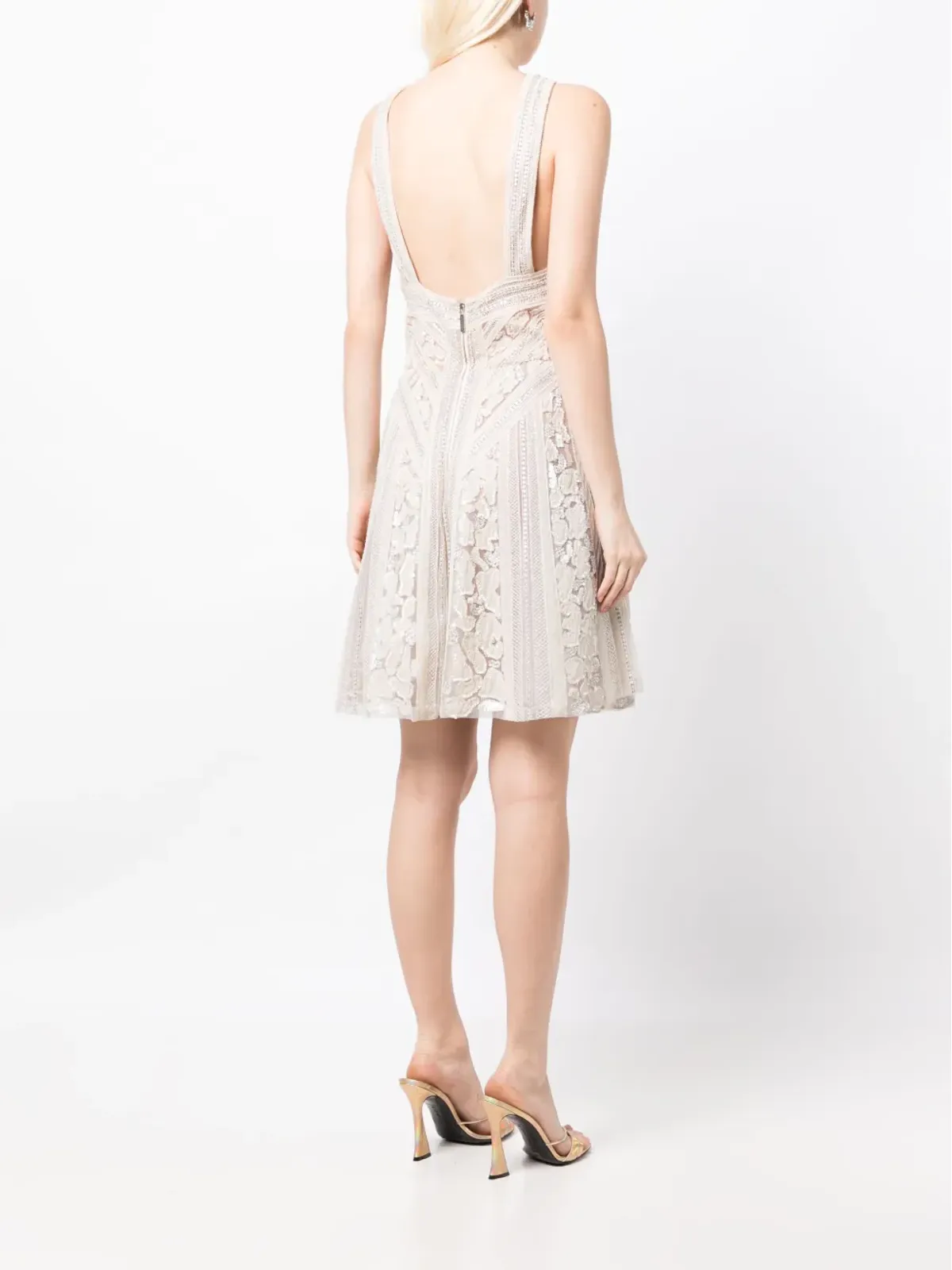 Elie Saab ビーズ装飾シルクドレス - 画像4