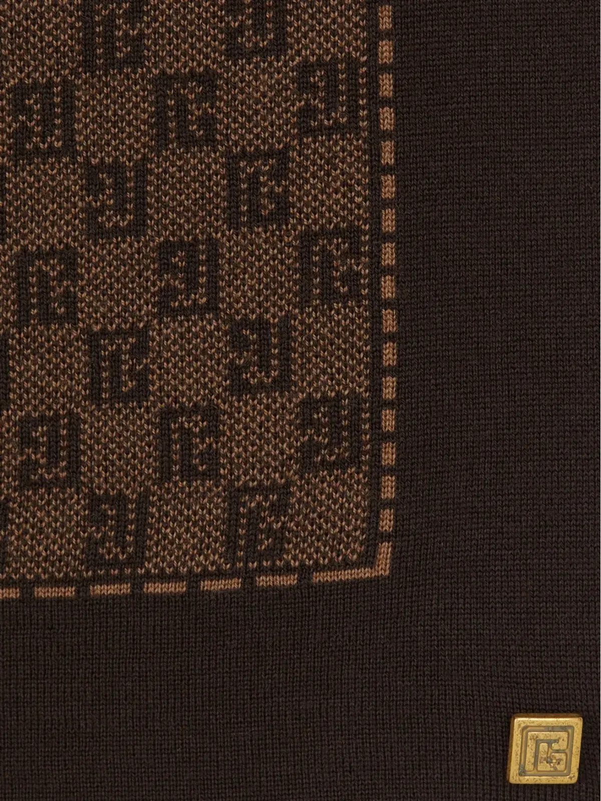 Balmain モノグラム柄ファインニットスカーフ - 画像2