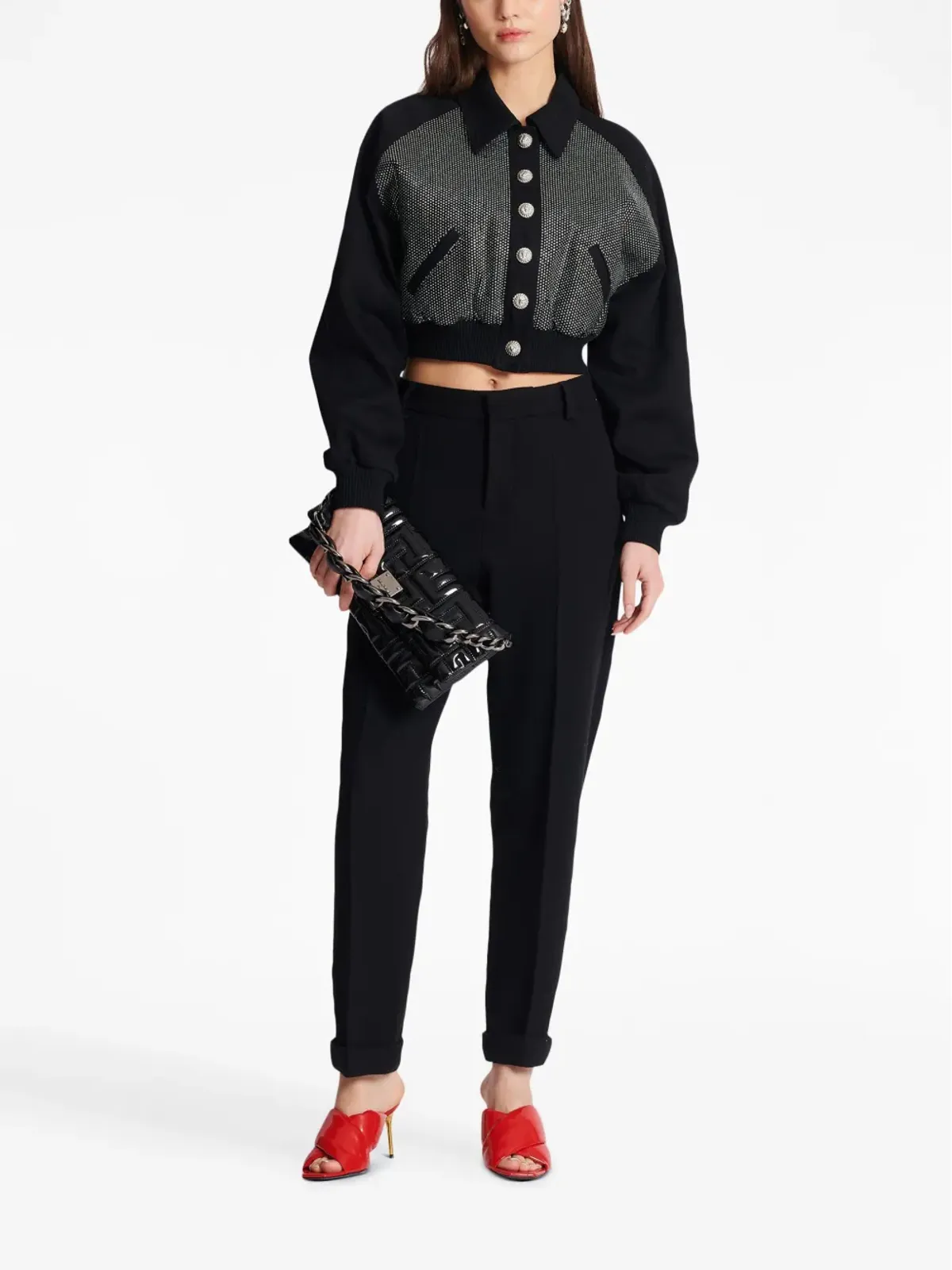 Balmain ハイウエスト テーパードパンツ - 画像2