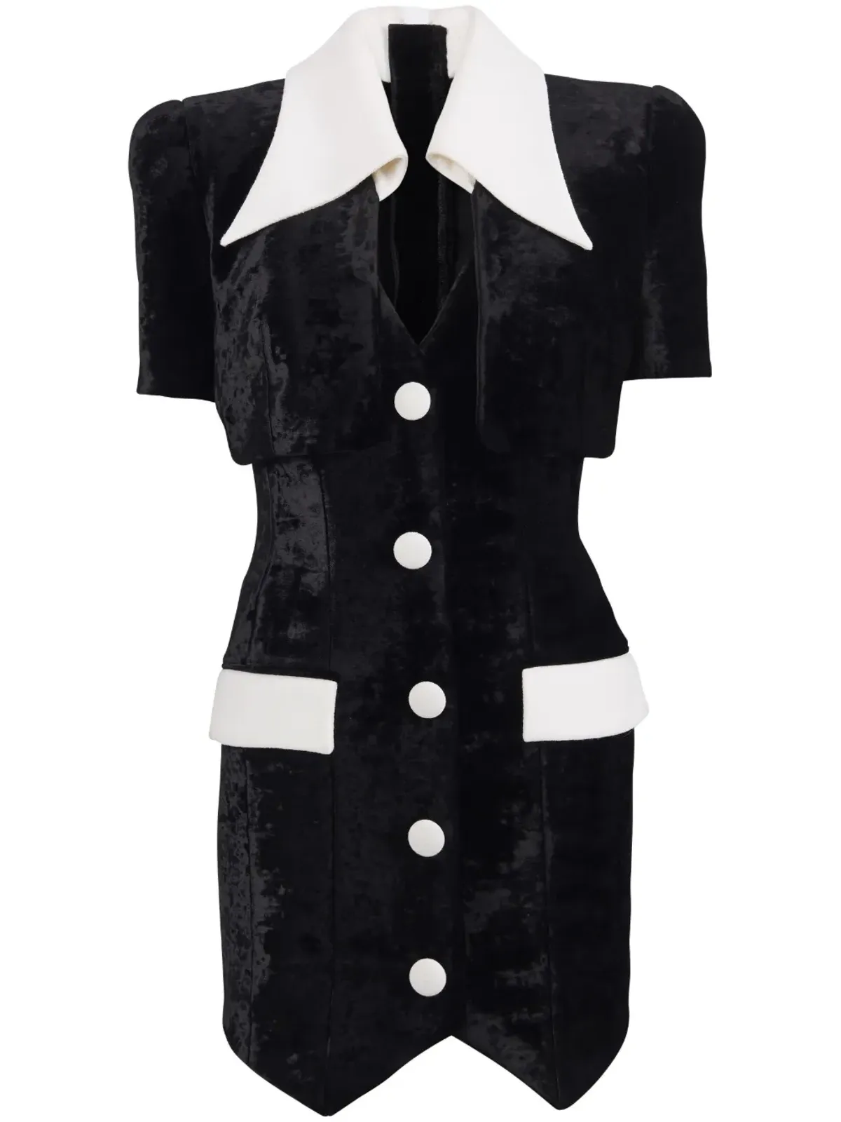 Balmain テーラードベルベットミニドレス - 画像1