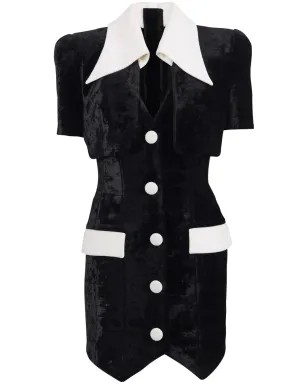 Balmain テーラードベルベットミニドレス - サムネイル1