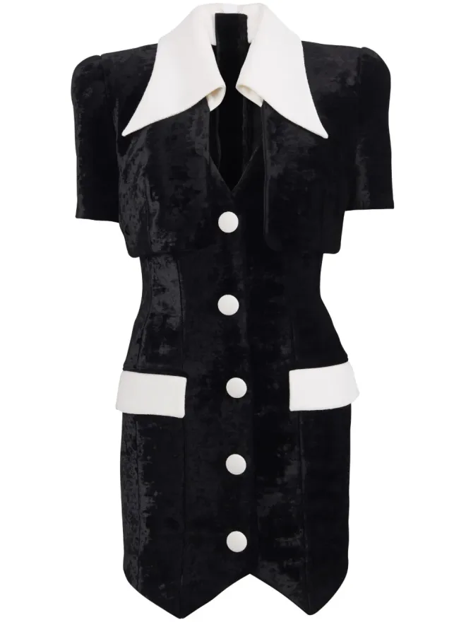 BALMAIN Balmain テーラードベルベットミニドレスの商品画像