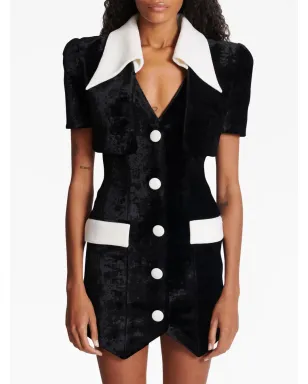 Balmain テーラードベルベットミニドレス - サムネイル5