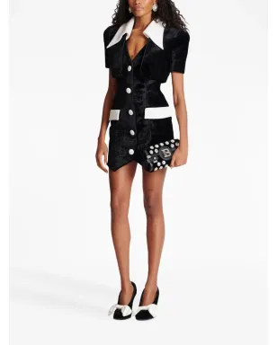 Balmain テーラードベルベットミニドレス - サムネイル2