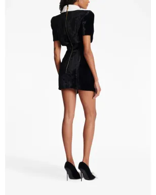 Balmain テーラードベルベットミニドレス - サムネイル4