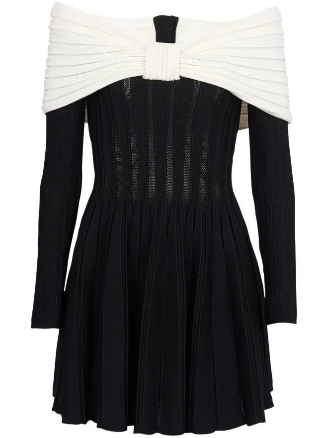 BALMAIN Balmain オフショルダーニットミニドレスの商品画像