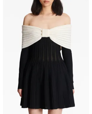 Balmain オフショルダーニットミニドレス - サムネイル5