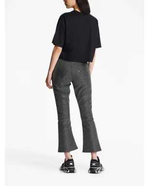 Balmain ラインストーンロゴ入り クロップド コットン Tシャツ ブラック - サムネイル4