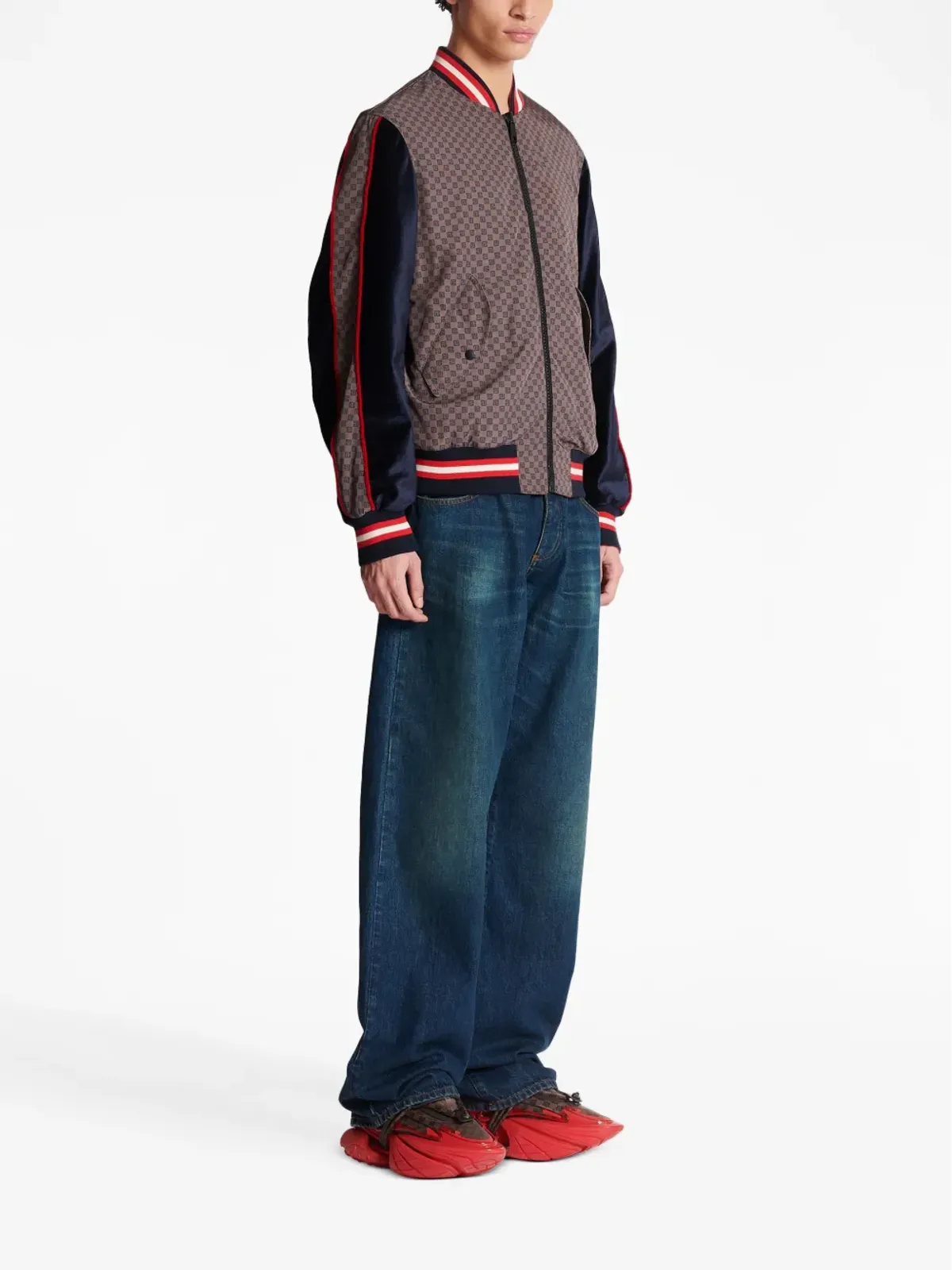 Balmain PBモノグラム ボンバー ジャケット（パープル） - 画像3