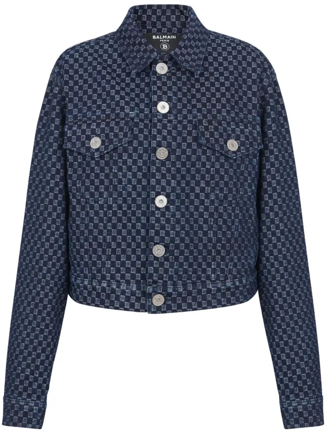 BALMAIN Balmain モノグラムプリント デニムジャケットの商品画像
