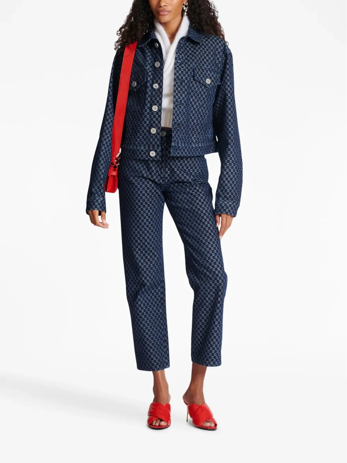 Balmain モノグラムプリント デニムジャケット - 画像2
