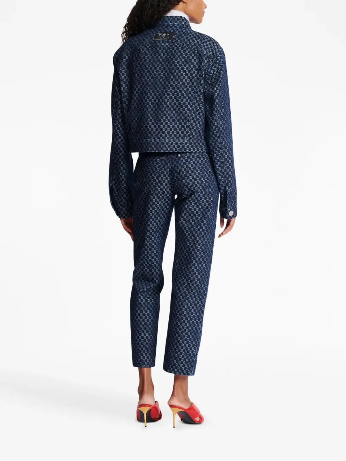 Balmain モノグラムプリント デニムジャケット - 画像4