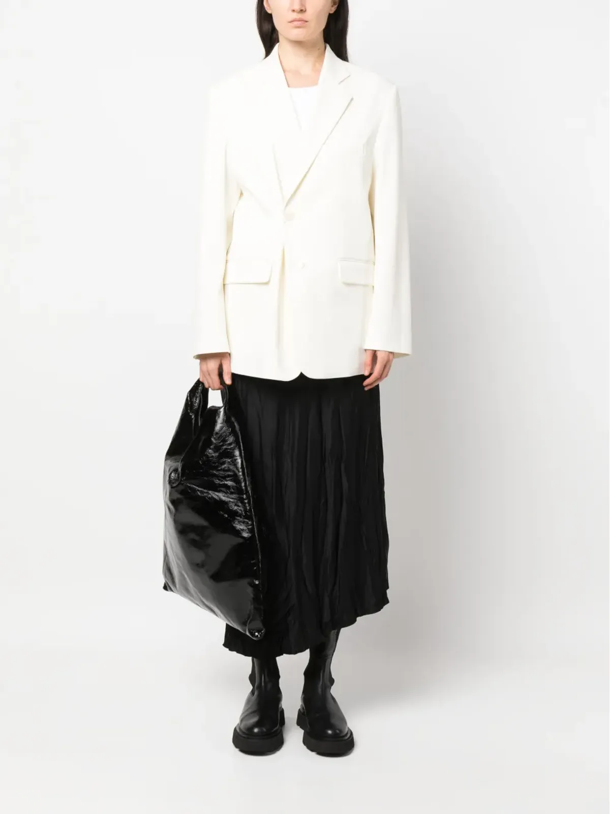 MM6 Maison Margiela アシンメトリック ダブルブレスト ブレザー - 画像2
