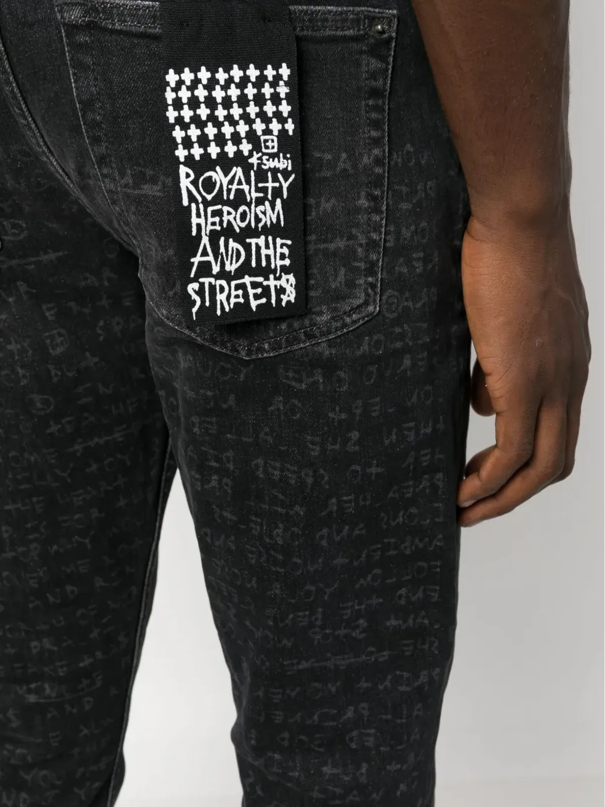 Ksubi テキストプリント ミッドライズ テーパード ジーンズ - Grey - 画像5