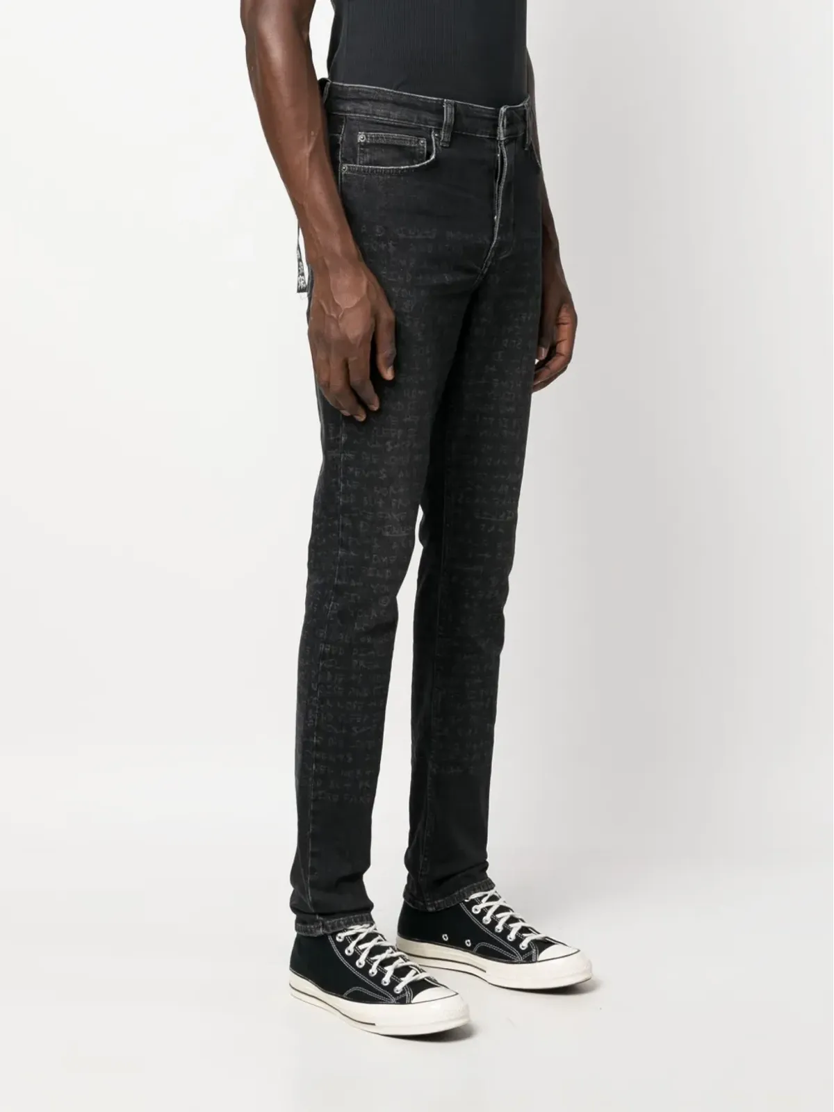 Ksubi テキストプリント ミッドライズ テーパード ジーンズ - Grey - 画像3