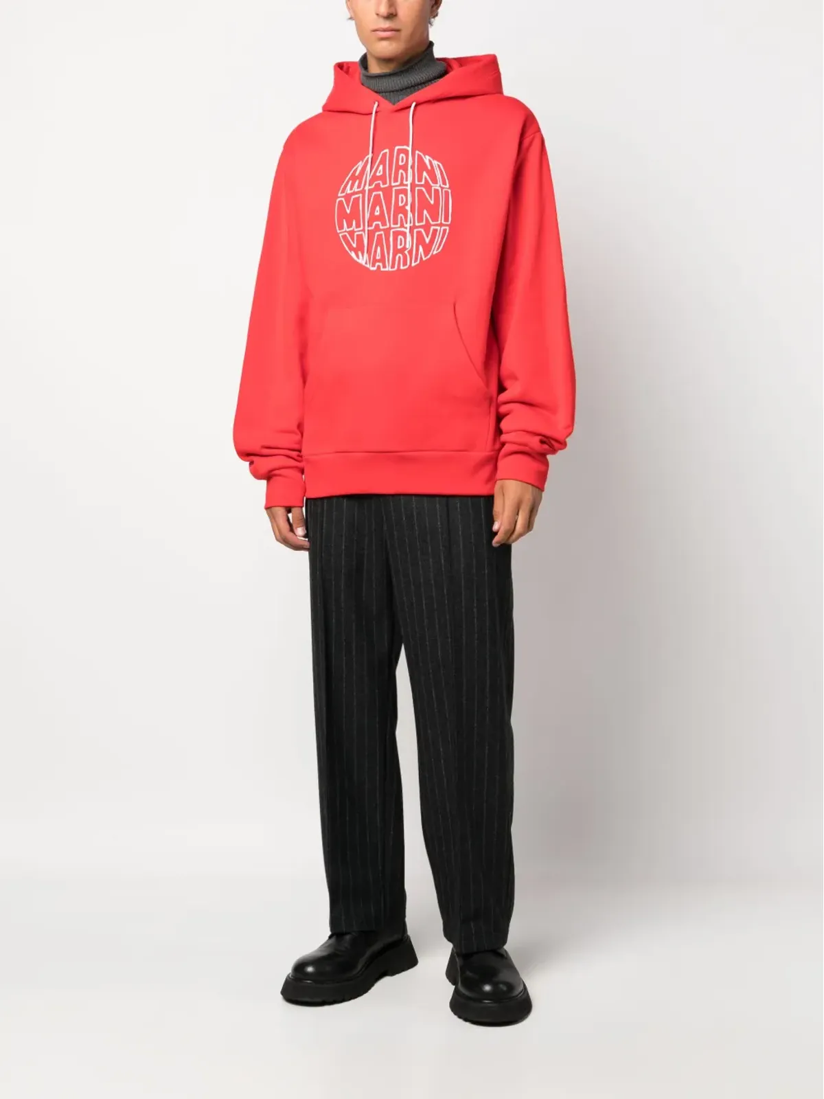 Marni ロゴプリント コットン フーディ - 画像2